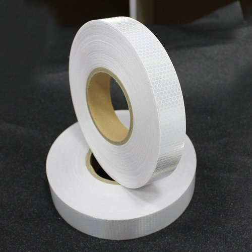 4cm*2.5m Reflektierende Band Selbstklebend Warnmarkierung Klebeband Rot Weiß Reflektierende Aufkleber Nacht Reflektorband für Fahrrad,Autos,Motorrad,Helme,Fahrzeug Weiß