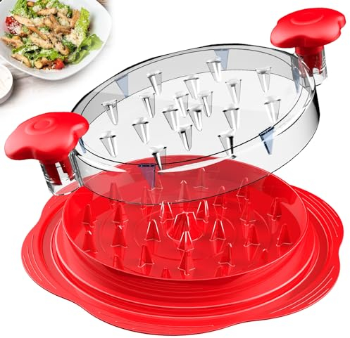 Hähnchen Zerkleinerer 25.5cm Großer Sichtbar Hühnerbrust Schredder Werkzeug Twist mit Bürste und Gabeln, Professionelles Fleischzerkleinerer