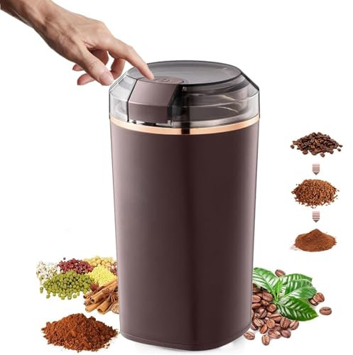 Machine A Cafe Grain,Grinder Electrique Pour Graines, Poivre,200w Moulin A Cafe Electrique Avec Lame En Acier Inoxydable Et Patin Antidérapant,Faible Bruit, Adapté Au Broyage DÉpices Et De Noix