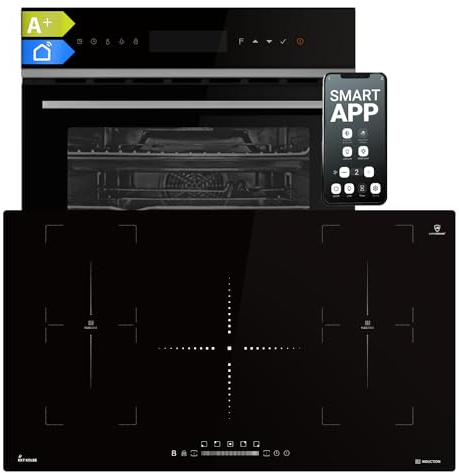 Cuisinière: 60cm Four encastrable EB8317HC + 90cm Plaque Induction IH89005FZ | Rôtisserie | Fonction pizza | Gril | Circulation de l'air | Air chaud | Timer automatique | SET8317HCIH890FZ