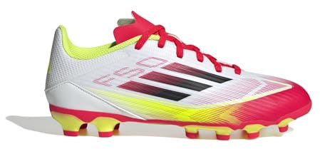 adidas F50 League Football Boots Multi Ground Kids, Unisex Sneaker, FTWR White/core Black/SOLAR Yellow,