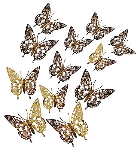 ifundom 24stücke Schmetterlinge Wandaufkleber Lifelike Dekoration Für Schlafzimmer Party Entfernbare Und Wiederverwendbare Wandsticker Hochwertigem Material
