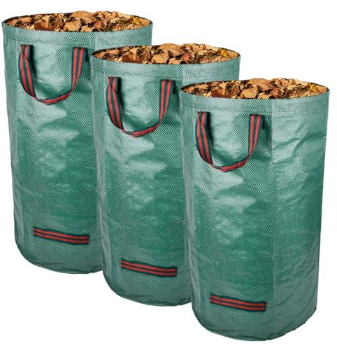 TMBMLPP 3X Gartensack Laubsack,120l Gartenabfallsack mit Griffen,Gartenabfallsack Stabil Wasserdicht,Gartensäcke für Gartenabfälle,Laubsäcke Rasenschnitt,Rasen Säcke für Gartenabfälle und Grünschnitt