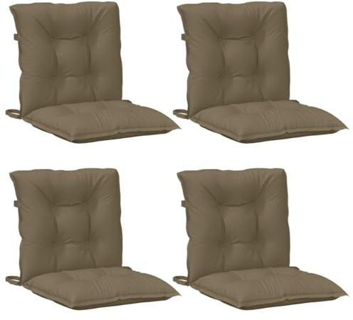 vidaXL Niedriglehner-Auflagen 4 STK. Melange Taupe 100x50x7 cm Stoff