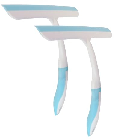 STUFF® Pack de 2 Unidades Limpia Cristales, Rasqueta Limpiacristales ergonómica. Limpiador de Cristales con Mango de Goma, Ideal como Limpia Cristales para Ventanas y Espejos