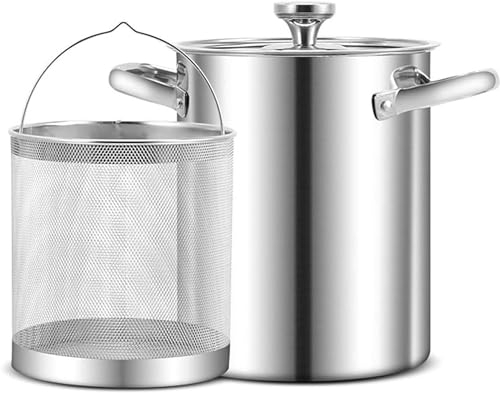 BTURYT 304 Pot D'asperges en Acier Inoxydable, Pot À Vapeur avec Panier Et Couvercle, Poêle Profonde avec Maison, Cuisine, Restaurant, Outil De Cuisine (4L)
