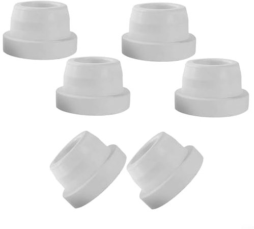Lot de 6 butoirs d'échelle de piscine en caoutchouc blanc compatible avec les tubes d'échelle de piscine creusée de 4,8 cm
