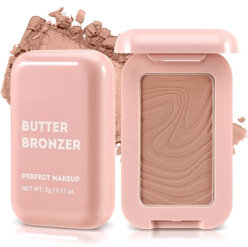 Boobeen Morbido Bronzer Opaco, Paletta di Contorno in Polvere per il Viso, Polvere Bronzante Polvere di Fard Naturale per Contorno, Costruibile a Lunga Durata, Bronzato Shimmer