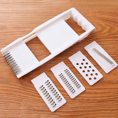 JOROBURO Tagliaverdure Manuale, Manico Ergonomico Multifunzione 4 in 1, Tritatutto, Grattugia, Tagliaverdure, Julienne, Tritatutto e Pelapatate per Carote e Patate