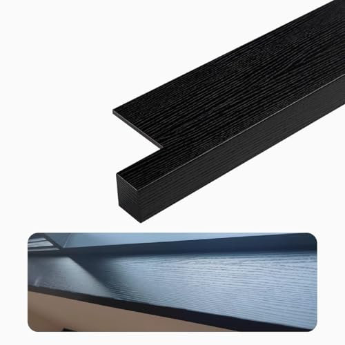 Holz-Fensterbankschutz für Küche/Büro, Dekoration, rostfrei, Fensterbankabdeckung für Balkon, dekorative Fensterbank, Abdeckung, schwarz, 120 x 18 cm