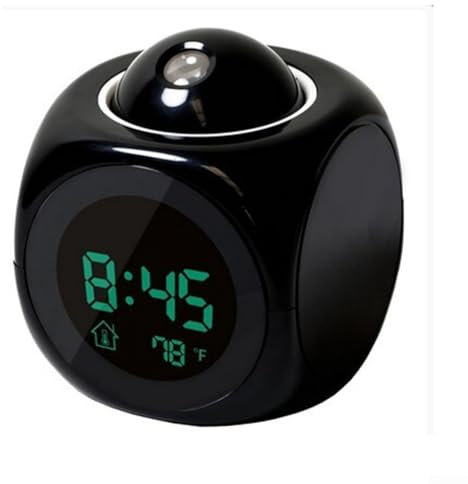 SPORTARC Reloj despertador de proyección de temperatura con diseño compacto para cualquier dormitorio (negro)