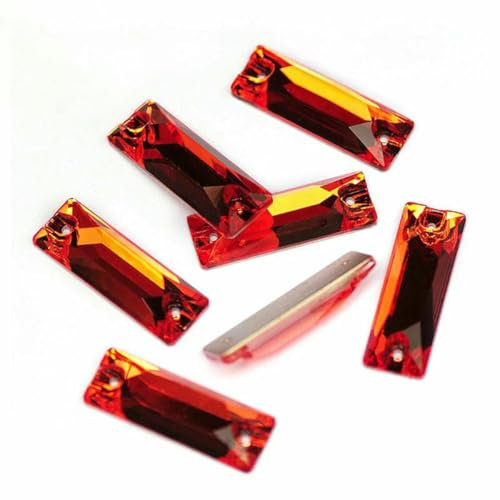 3255 Piedras de vidrio cósmico con parte posterior plana, cuentas sueltas para coser, cristales de imitación, jacinto, 6 x 18 mm, 28 unidades