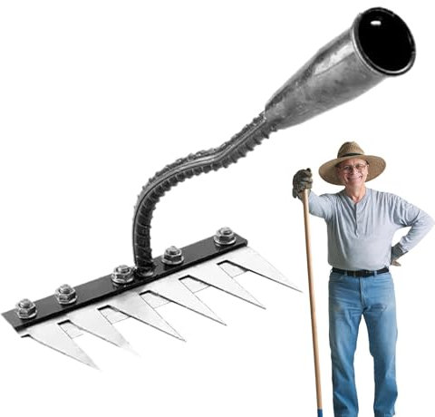Râteau De Jardin, Outillage De Jardin, Désherbage Outils Jardinage, Gazon Scarificateur Manuel 5/6 Dents en Acier, Jardinage, pour Désherbage/Ameublissement du Sol/