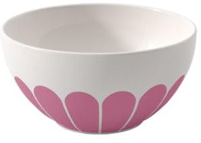 Villeroy & Boch - Fleur cassis bol para cereales rosa, apto para lavavajillas y microondas, cuenco para yogur, aperitivos o ramen, bol pequeño naranja con decoración de flores, porcelana Premium