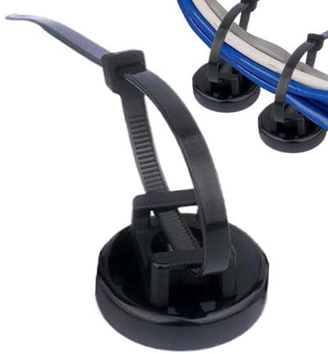 Base per cavi adesivi – Morsetto a filo, clip di montaggio | Forte elemento di fissaggio autoadesivo per scrivania parete automobilistica cavo elettrico organizzatore di fissaggio Home Setup