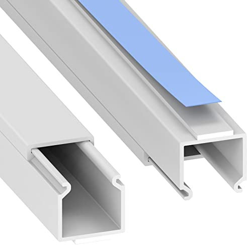 Habengut | Mini Kabelkanal 15x15 mm – Flacher, Selbstklebender Kabelkanal für TV & Wand, ohne Bohren, 2X 1 m, Weiß – Ideal zum Kabel verstecken