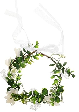 BATHVEVE Blumenkrone für Bräute Blumenhaarkrone Bequem und Vielseitig für Hochzeiten Fotoshootings und Mehr Geeignet für Haarlängen