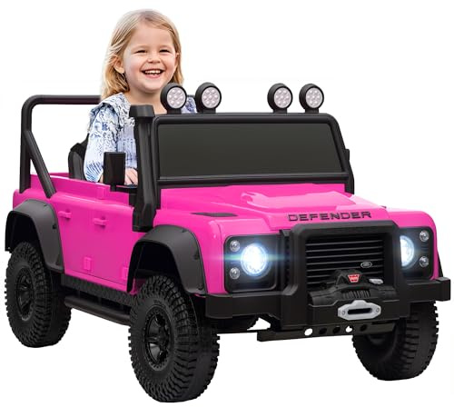 Qaba Land Rover 110SVX Licensed Electric Car for Kids 12V Pink
