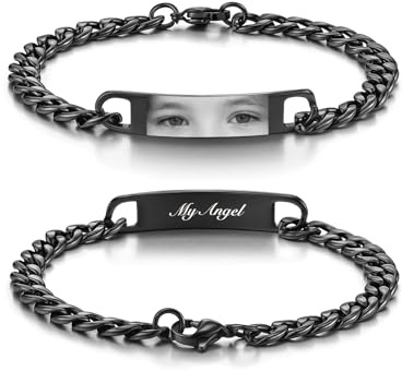 Zysta Armband mit Foto Personalisierte Geschenk Edelstahl Armkette für Männer Frauen