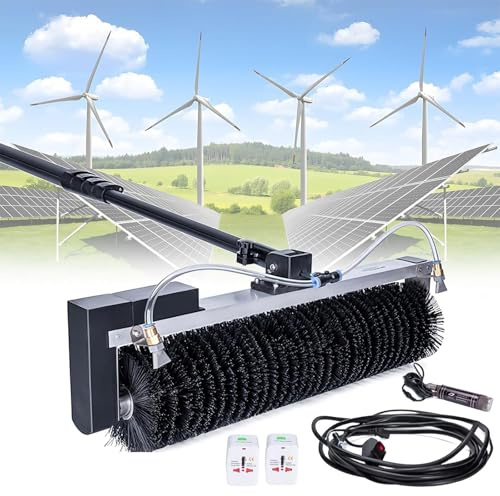 Spazzola elettrica per la Pulizia dei Pannelli solari, Portatile e telescopica da 5,5 m/18 Piedi, pulitore fotovoltaico Professionale per edifici per uffici e Giardini, Strumento efficiente