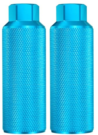 QUARKZMAN Fahrrad BMX Pegs Aluminiumlegierung 9mm Öffnung Hintere Stunt Pegs Anti-Rutsch Hintere Sitzständer für Mountainbike Rennrad BMX Himmelblau