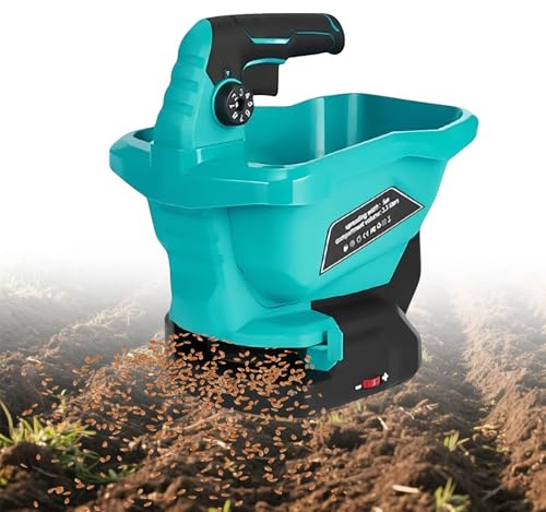 Akku Düngerstreuer für Makita Akku 18V, 3,3L Tragbar Handstreuer mit 6 Geschwindigkeiten, 8 Streustufen, 125° Streuwinkel Einstellbar, Universal Streuer für bis zu 800 m², für Dünger Samen Erde Salz