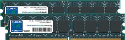 4 GB (2 x 2 GB) DDR2 667 MHz PC2-5300 240 Pin ECC DIMM (UDIMM) Memoria RAM Kit per Server/STAZIONI di Lavoro/SCHEDE Madri