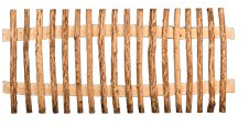 MEIN GARTEN VERSAND Staketen-Zaun/Lattenzaun im Maß 180 x 80 cm (Breite x Höhe) Fulda aus naturbelassenen Haselnuss-Holz mit 6 cm Lattenabstand