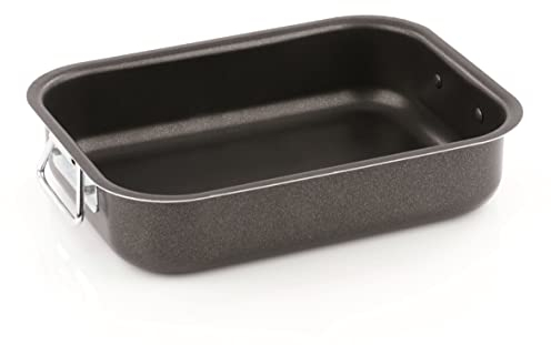 Barazzoni Articoli da Forno Rostiera/Lasagnera in Alluminio Rivestito 42 x 33 CM, Alluminio, Nero,