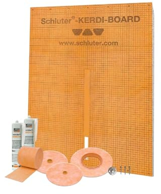 Schluter Kerdi Complete Bathtub and Shower Base Surround Kit with Sealant and Installation Accessories - Waterproof and Vapor Tight - KBKIT