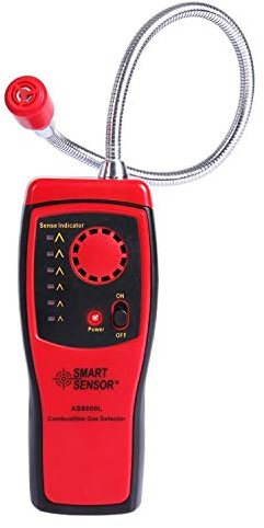 Gas Detector, MASO AS8800L Test Instruments Combustible Gas Alarm Detector Methane Natural Gas Leak Analyzer Tester Alarm with Sound and Light Warning for House Kitchen Restaurant Warehouse