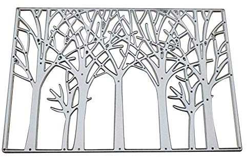 P12cheng Metal Cutting Dies,Tree Cut Dies DIY Scrapbooking Emboss Paper Cards Album Photo Stencil - Silver