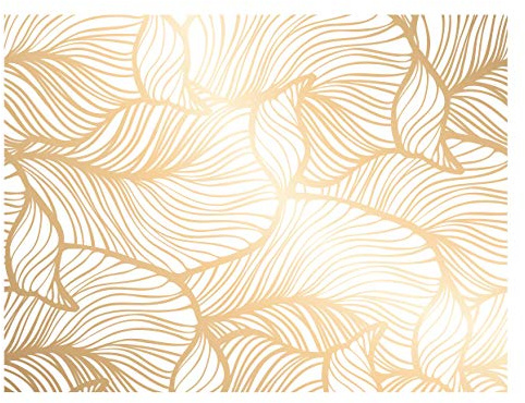 Tischset | Platzset abwaschbar - Goldene Blätter - 4 Stück aus erstklassigem Vinyl (Kunststoff) - rutschfeste Tischdekoration - Tischunterlage - Tischmatte - Made in Germany