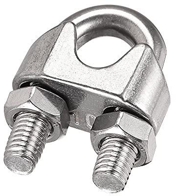 sourcing map 8 Stück Drahtseilklemme 304 Edelstahl für 10mm Durchmesser Kabel