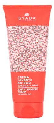 GYADA COSMETICS, Crème Nettoyante Modelante Boucles No-Poo, Crème Nettoyante Sans Surfactant, Action Élastifiante et Détoxifiante, à l’Argile Verte, Huiles Végétales, Ferments, 200 ml