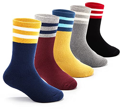 Aisyee Chaussettes Chaudes Garçon Chaussettes hiver Enfant Chaussettes Thermiques pour Enfants Chaussettes épaisses en coton pour Garçon Chaussette Enfant Garcon 31-34/10-13 Ans