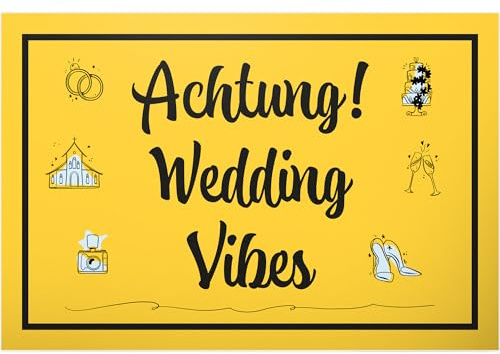 DankeDir! Wedding Vibes - 30 x 20 cm Schild - Hochzeitsdeko Requisiten Accessoires Fotobox Partydeko JGA - Deko Idee Hochzeitsgeschenk Hochzeitskarte Brautpaar Hochzeit Geschenk