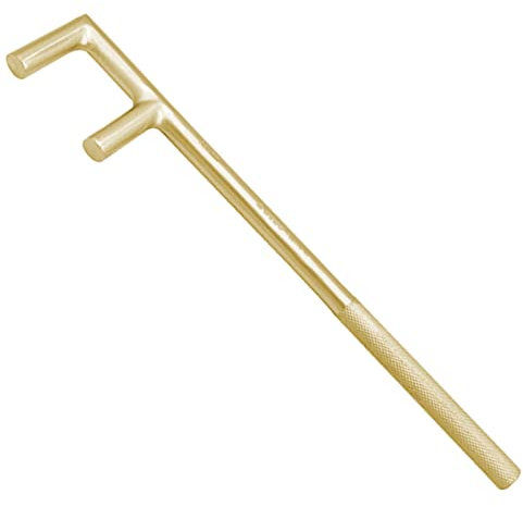 WEDO Funkelfreier Ventilgriffschlüssel F-Typ mit Prägegriff, Funkenfreier Sicherheitsschlüssel, Aluminium-Bronze, DIN-Standard, BAM- und FM-Zertifikat, 3,8 cm, 40 mm Breite