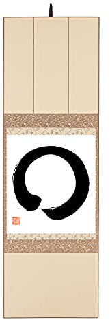 Yumeya Original japanische Kalligraphie ENSO handgeschrieben Japan Kalligrafie in Faltrahmen H. 83, B. 26,5 cm
