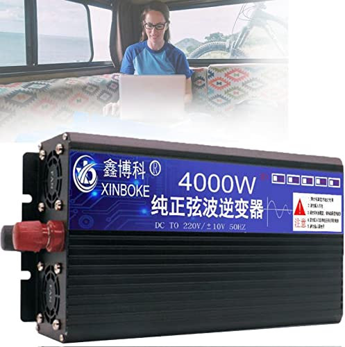 3000W Transformer 4000W 5000W Pure Sine Wave Power Inverter DC 12V 24V To AcC 110V 220V Car Converter with 2 AC Outlets Voltage Transformer for Car Rv Truck Travel Camping Boat,24V-4000W