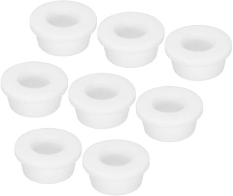 sourcing map 8Pcs T Type Rubber Grommet Mount Dia 24.5mm ID 15mm Seal Protection Flexible Hole Plugs for Cable Pipe White