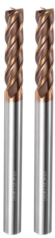 QUARKZMAN 2 Stück Hartmetall Schaftfräser 6mm 15/64 Durchmesser | Frässtift Fräser, HRC55 Mikrokorn Wolframkarbid, 6mm 15/64 Schaft, 75mm 3 Extra Lang, 4 Schneiden