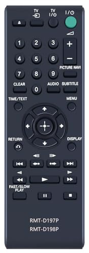 Télécommande universelle compatible avec lecteur DVD Sony RMT-D197P RMTD197P RMT-D198P RMT-D197A DVP-SR170 DVPSR170 DVP-SR760H DVPSR760H