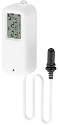 Sensore Temperatura Wifi, Igrometro Digitale Interno ed Esterno con Sonda Esterna, Termometro Frigorifero Meter App Monitor, Baby Room Termometro per Frigorifero, Acquario, 1 Pack con Schermo