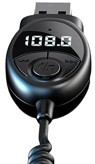 Bluetooth 5.3 Wireless Auto FM Sender Aux Adapter USB auf 3.5mm Jack Audio Musik Mic Freisprecheinrichtung Adapter für Auto Lautsprecher
