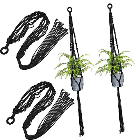 SUPVOX Ganci Per Fioriere Da 4 Pezzi Corda in Macramè Ganci Per Piante in Macramè Cestini Da Appendere Alla Parete Porta Piante Da Soffitto Per Vasi Di Fiori