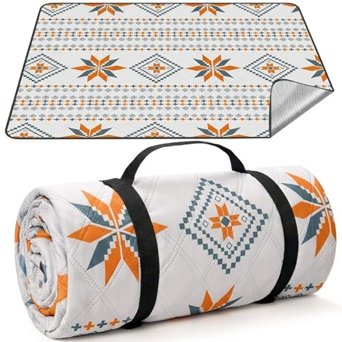 HUTHIM Coperta impermeabile, lavabile, senza sabbia, maniglia trasporto, per campeggio, spiaggia, barbecue, picnic, escursioni, viaggi
