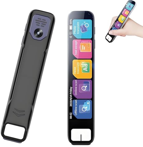 ScanSense AI Scanning Smart Pen, Instant AI Answers, Offline Translation, Instant Ai Answers for Math, History & More, Offline Translation, Camera, Bluetooth, Music & File Storage (Black)