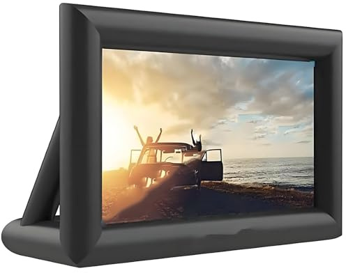 PioMue Inflatable Projector Screen, Inflatable Movie Screen Outdoor, One-piece Design Front & Rear Projection, 16:9 HD Movie Screen for Backyard Movie Night 14FT