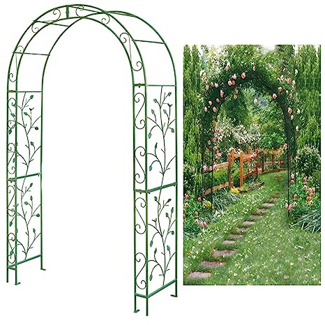Arche de jardin en métal de 2,2 m – Treillis décoratif d'extérieur pour plantes grimpantes en fer, arche de mariage, patio, tonnelle, pergola, treillis de jardin pour soutien et décoration